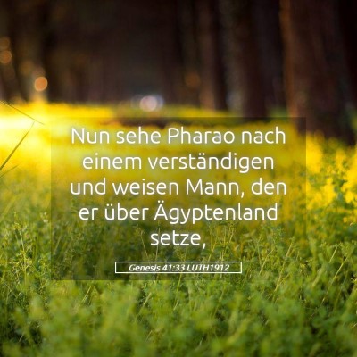 Picture 05 - Genesis 41:33 LUTH1912 - Nun sehe Pharao nach einem verständigen und - Bible Verse Picture