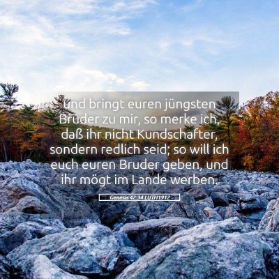 Picture 05 - Genesis 42:34 LUTH1912 - und bringt euren jüngsten Bruder zu mir, so - Bible Verse Picture