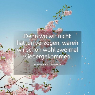 Picture 05 - Genesis 43:10 LUTH1912 - Denn wo wir nicht hätten verzogen, wären wir - Bible Verse Picture