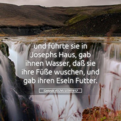 Picture 05 - Genesis 43:24 LUTH1912 - und führte sie in Josephs Haus, gab ihnen - Bible Verse Picture