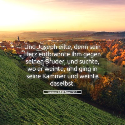 Picture 05 - Genesis 43:30 LUTH1912 - Und Joseph eilte, denn sein Herz entbrannte ihm - Bible Verse Picture