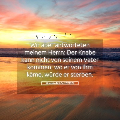 Picture 05 - Genesis 44:22 LUTH1912 - Wir aber antworteten meinem Herrn: Der Knabe kann - Bible Verse Picture