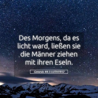 Picture 05 - Genesis 44:3 LUTH1912 - Des Morgens, da es licht ward, ließen sie die - Bible Verse Picture