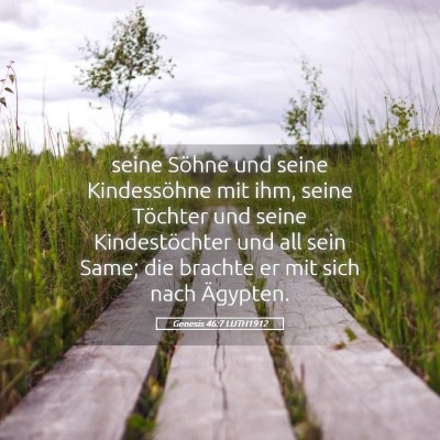 Picture 05 - Genesis 46:7 LUTH1912 - seine Söhne und seine Kindessöhne mit ihm, - Bible Verse Picture