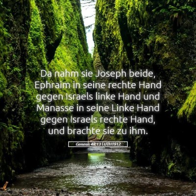 Picture 05 - Genesis 48:13 LUTH1912 - Da nahm sie Joseph beide, Ephraim in seine rechte - Bible Verse Picture