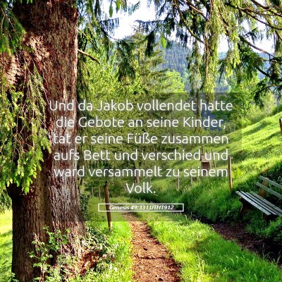 Picture 05 - Genesis 49:33 LUTH1912 - Und da Jakob vollendet hatte die Gebote an seine - Bible Verse Picture