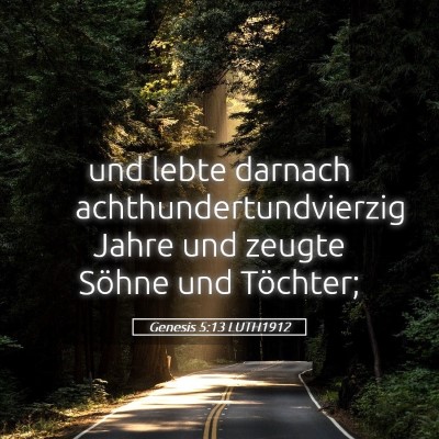 Picture 05 - Genesis 5:13 LUTH1912 - und lebte darnach achthundertundvierzig Jahre und - Bible Verse Picture