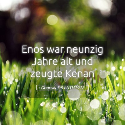 Picture 05 - Genesis 5:9 LUTH1912 - Enos war neunzig Jahre alt und zeugte - Bible Verse Picture