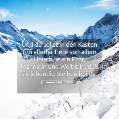 Picture 05 - Genesis 6:19 LUTH1912 - Und du sollst in den Kasten tun allerlei Tiere - Bible Verse Picture