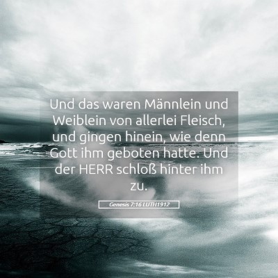 Picture 05 - Genesis 7:16 LUTH1912 - Und das waren Männlein und Weiblein von allerlei - Bible Verse Picture