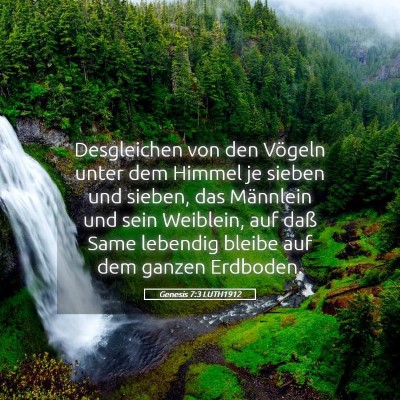Picture 05 - Genesis 7:3 LUTH1912 - Desgleichen von den Vögeln unter dem Himmel je - Bible Verse Picture