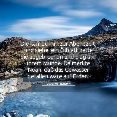 Picture 05 - Genesis 8:11 LUTH1912 - Die kam zu ihm zur Abendzeit, und siehe, ein - Bible Verse Picture