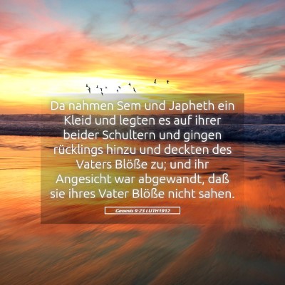 Picture 05 - Genesis 9:23 LUTH1912 - Da nahmen Sem und Japheth ein Kleid und legten es - Bible Verse Picture