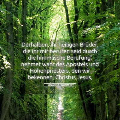 Picture 05 - Hebräer 3:1 LUTH1912 - Derhalben, ihr heiligen Brüder, die ihr mit - Bible Verse Picture