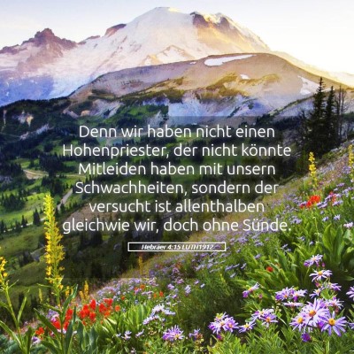 Picture 05 - Hebräer 4:15 LUTH1912 - Denn wir haben nicht einen Hohenpriester, der - Bible Verse Picture