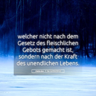 Picture 05 - Hebräer 7:16 LUTH1912 - welcher nicht nach dem Gesetz des fleischlichen - Bible Verse Picture