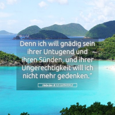 Picture 05 - Hebräer 8:12 LUTH1912 - Denn ich will gnädig sein ihrer Untugend und - Bible Verse Picture