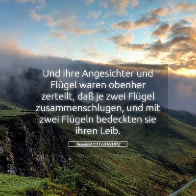 Picture 05 - Hesekiel 1:11 LUTH1912 - Und ihre Angesichter und Flügel waren obenher - Bible Verse Picture