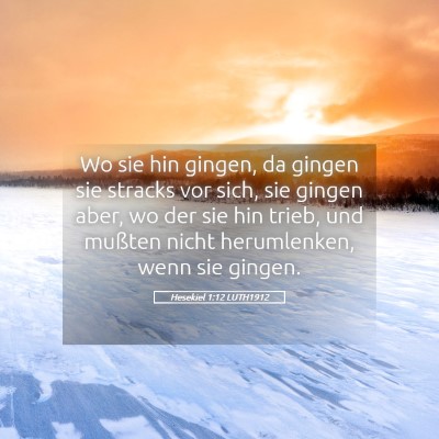 Picture 05 - Hesekiel 1:12 LUTH1912 - Wo sie hin gingen, da gingen sie stracks vor - Bible Verse Picture