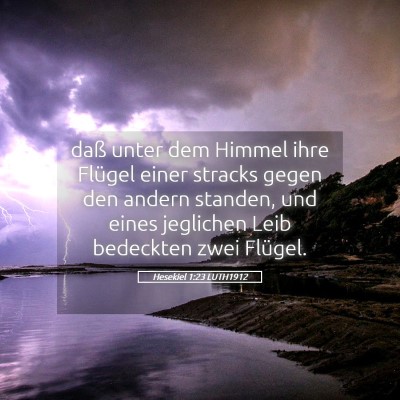 Picture 05 - Hesekiel 1:23 LUTH1912 - daß unter dem Himmel ihre Flügel einer stracks - Bible Verse Picture