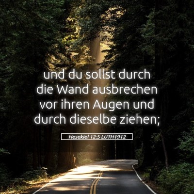 Picture 05 - Hesekiel 12:5 LUTH1912 - und du sollst durch die Wand ausbrechen vor ihren - Bible Verse Picture