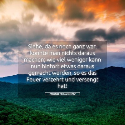 Picture 05 - Hesekiel 15:5 LUTH1912 - Siehe, da es noch ganz war, konnte man nichts - Bible Verse Picture