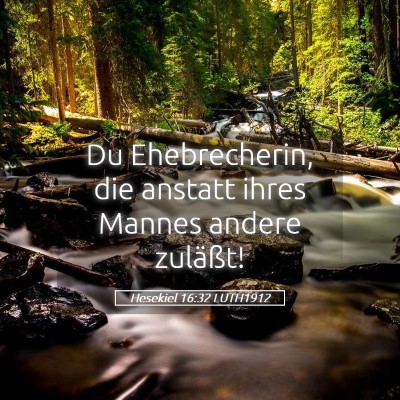 Picture 05 - Hesekiel 16:32 LUTH1912 - Du Ehebrecherin, die anstatt ihres Mannes andere - Bible Verse Picture