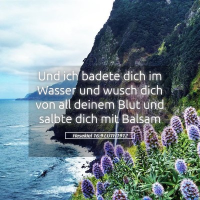 Picture 05 - Hesekiel 16:9 LUTH1912 - Und ich badete dich im Wasser und wusch dich von - Bible Verse Picture