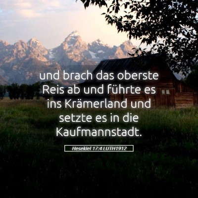 Picture 05 - Hesekiel 17:4 LUTH1912 - und brach das oberste Reis ab und führte es ins - Bible Verse Picture