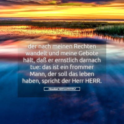 Picture 05 - Hesekiel 18:9 LUTH1912 - der nach meinen Rechten wandelt und meine Gebote - Bible Verse Picture