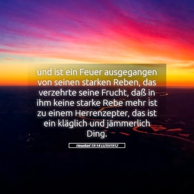 Picture 05 - Hesekiel 19:14 LUTH1912 - und ist ein Feuer ausgegangen von seinen starken - Bible Verse Picture