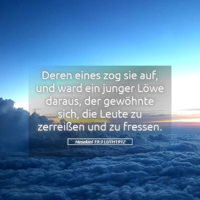 Picture 05 - Hesekiel 19:3 LUTH1912 - Deren eines zog sie auf, und ward ein junger - Bible Verse Picture