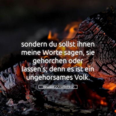 Picture 05 - Hesekiel 2:7 LUTH1912 - sondern du sollst ihnen meine Worte sagen, sie - Bible Verse Picture