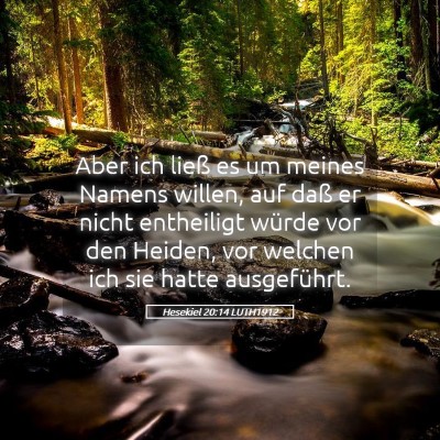Picture 05 - Hesekiel 20:14 LUTH1912 - Aber ich ließ es um meines Namens willen, auf - Bible Verse Picture