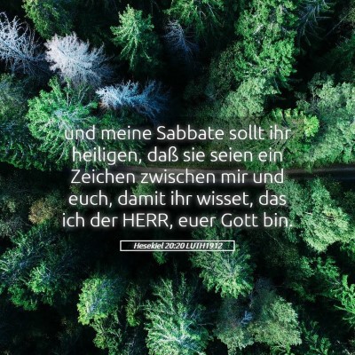 Picture 05 - Hesekiel 20:20 LUTH1912 - und meine Sabbate sollt ihr heiligen, daß sie - Bible Verse Picture