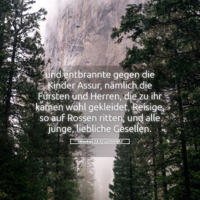 Picture 05 - Hesekiel 23:12 LUTH1912 - und entbrannte gegen die Kinder Assur, nämlich - Bible Verse Picture