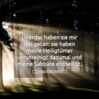 Picture 05 - Hesekiel 23:38 LUTH1912 - Überdas haben sie mir das getan: sie haben meine - Bible Verse Picture