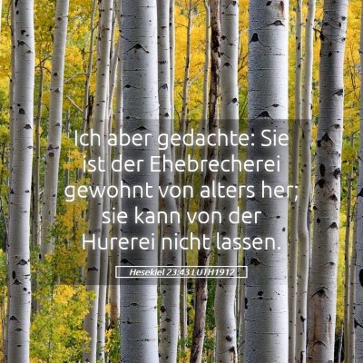 Picture 05 - Hesekiel 23:43 LUTH1912 - Ich aber gedachte: Sie ist der Ehebrecherei - Bible Verse Picture