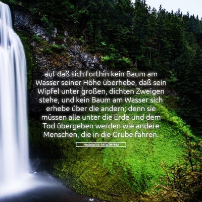 Picture 05 - Hesekiel 31:14 LUTH1912 - auf daß sich forthin kein Baum am Wasser seiner - Bible Verse Picture