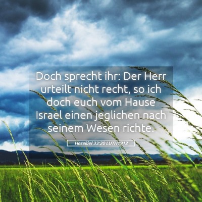 Picture 05 - Hesekiel 33:20 LUTH1912 - Doch sprecht ihr: Der Herr urteilt nicht recht, - Bible Verse Picture