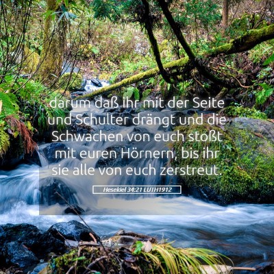 Picture 05 - Hesekiel 34:21 LUTH1912 - darum daß ihr mit der Seite und Schulter drängt - Bible Verse Picture
