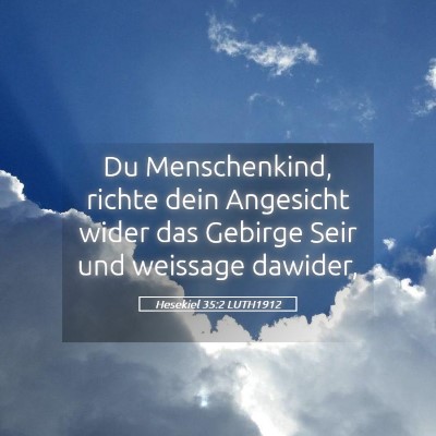 Picture 05 - Hesekiel 35:2 LUTH1912 - Du Menschenkind, richte dein Angesicht wider das - Bible Verse Picture
