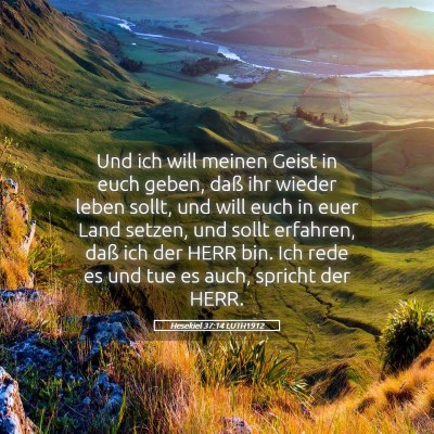 Picture 05 - Hesekiel 37:14 LUTH1912 - Und ich will meinen Geist in euch geben, daß ihr - Bible Verse Picture