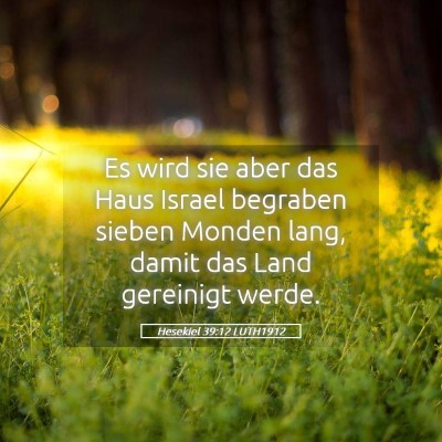 Picture 05 - Hesekiel 39:12 LUTH1912 - Es wird sie aber das Haus Israel begraben sieben - Bible Verse Picture