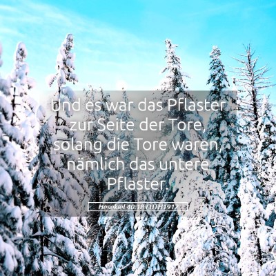 Picture 05 - Hesekiel 40:18 LUTH1912 - Und es war das Pflaster zur Seite der Tore, - Bible Verse Picture