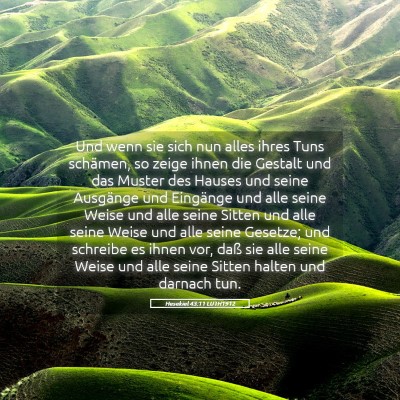 Picture 05 - Hesekiel 43:11 LUTH1912 - Und wenn sie sich nun alles ihres Tuns schämen, - Bible Verse Picture