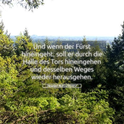 Picture 05 - Hesekiel 46:8 LUTH1912 - Und wenn der Fürst hineingeht, soll er durch die - Bible Verse Picture