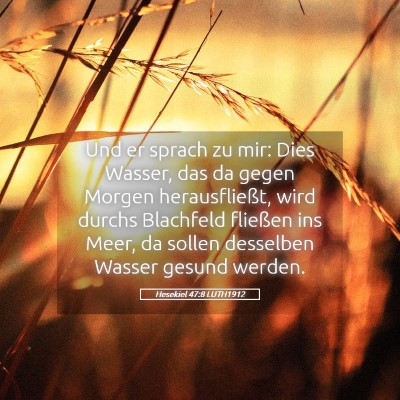 Picture 05 - Hesekiel 47:8 LUTH1912 - Und er sprach zu mir: Dies Wasser, das da gegen - Bible Verse Picture