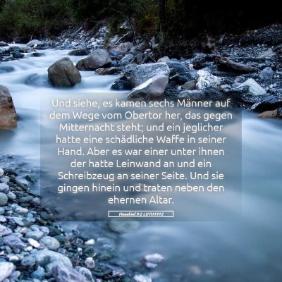 Picture 05 - Hesekiel 9:2 LUTH1912 - Und siehe, es kamen sechs Männer auf dem Wege - Bible Verse Picture
