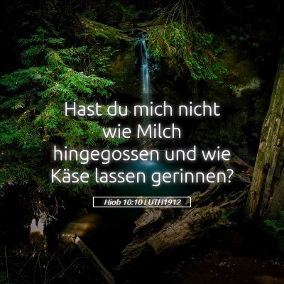 Picture 05 - Hiob 10:10 LUTH1912 - Hast du mich nicht wie Milch hingegossen und wie - Bible Verse Picture